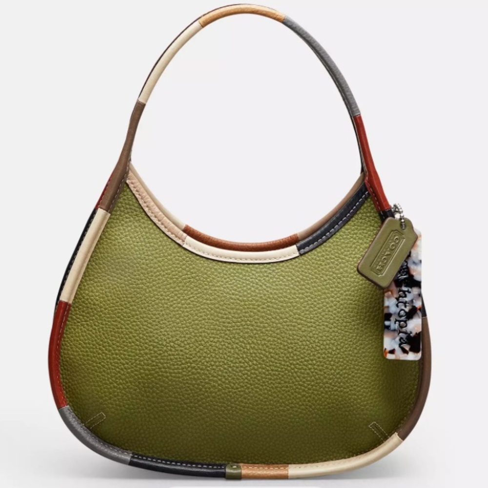 Coachtopia Ergo Bag With Colorful Binding In Upcrafted Leather - Olive Green
